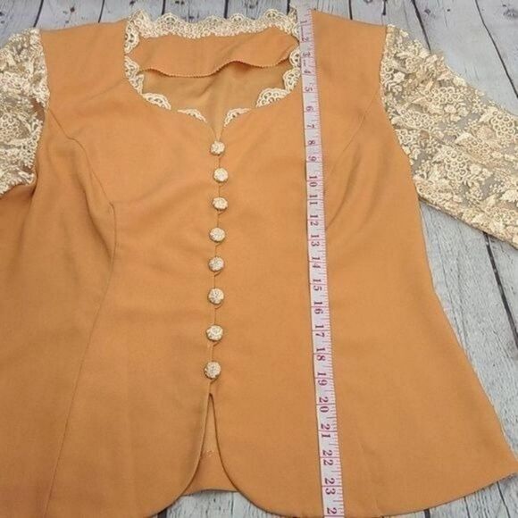 Vintage Handmade Victorian Lace Brocade Romantic Jacket - Picture 12 of 15